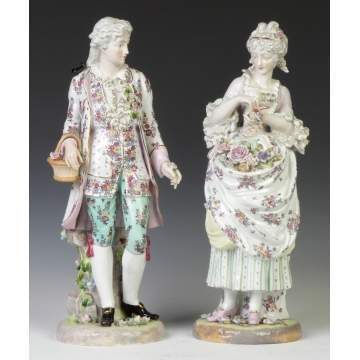 German Hand Painted Porcelain Courting Couple