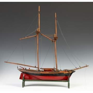 Carved & Painted Ship Model  