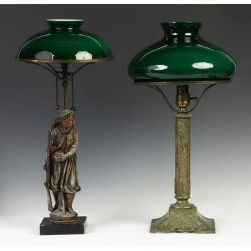 Victorian Gas Lamp w/Middle Eastern Figure