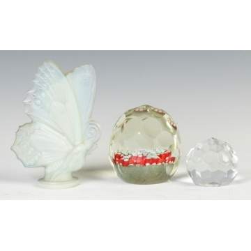 Sabino Butterfly & Cut Glass Paperweights