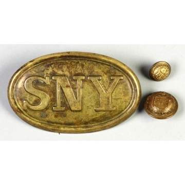 Civil War Buckle & 1860's NY Officer's Buttons