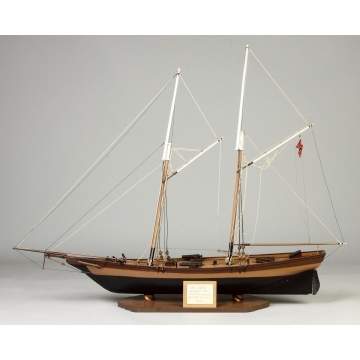 Carved & Painted Wood Ship Model  