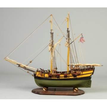 Carved & Painted Wood Ship Model -  "Wasp"