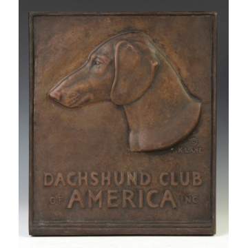 Bronze Relief Plaque "Daschund Club of America"