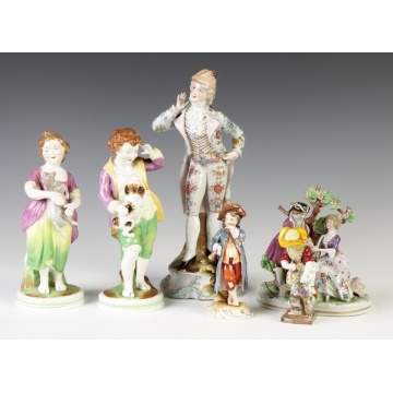Group of Hand Painted Porcelain Figures