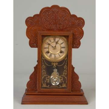 Waterbury Clock Co. Oak Kitchen Clock