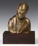 Robert Ernst Marx (American, B. 1925) "Woman Listening" Bronze Sculpture