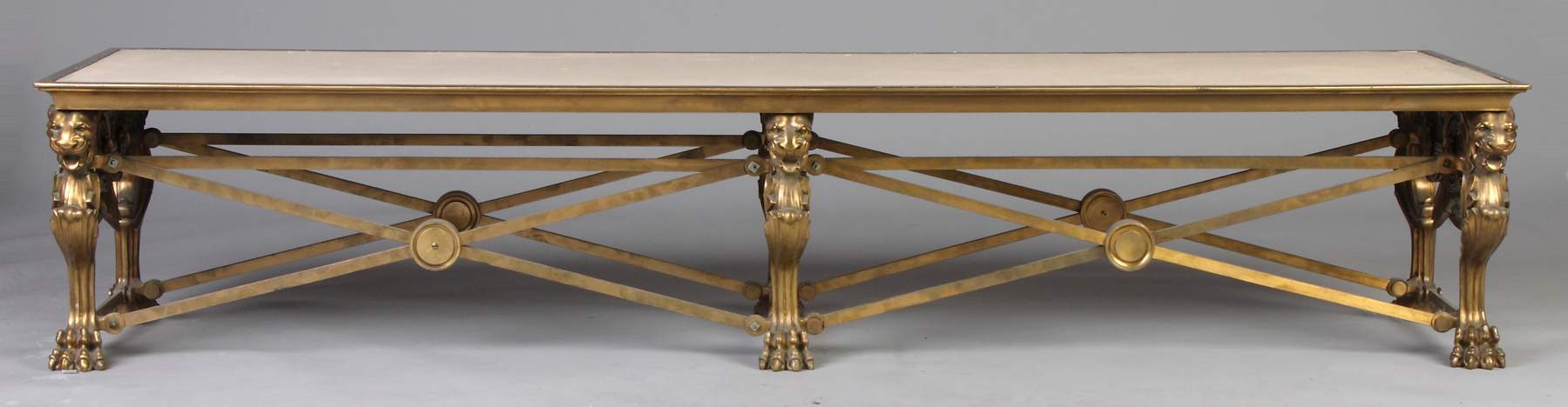 A Pair of American Lacquered Bronze Hall Benches