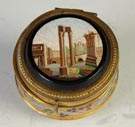 Italian Micro Mosaic Gilt Brass & Enameled Box