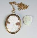 Gold & Cameo Pendant tog. with Opal Lion