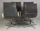Four Charles and Ray Eames Aluminum Lounge Chairs for Herman Miller 