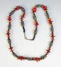 Ronald Hayes Pearson (American) Silver & Stained Bone Necklace