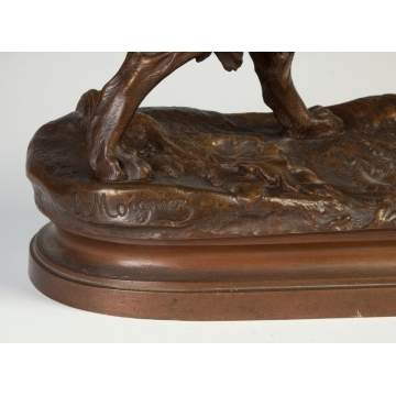 Jules Moigniez (French, 1835-1894) Bronze Setter & Pheasant
