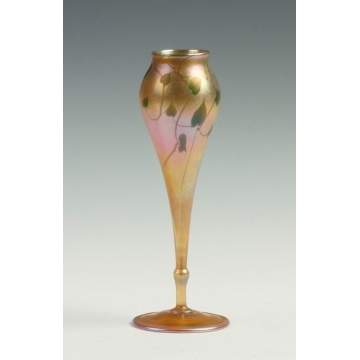 Tiffany Leaf & Vine Flared Tulip Form Vase
