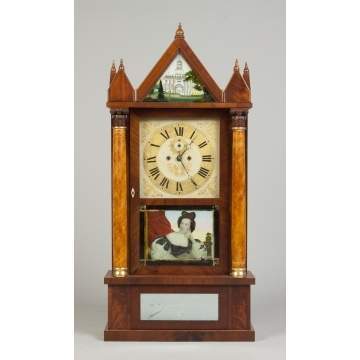 Rare Spencer & Hotchkiss Co., Salem Bridge, CT, Gothic Shelf Clock