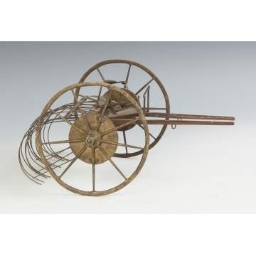 Metal & Wood Hay Rake Patent Model