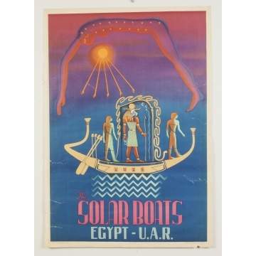The Solar Boats - Egypt & U.A.R. Vintage Travel Poster
