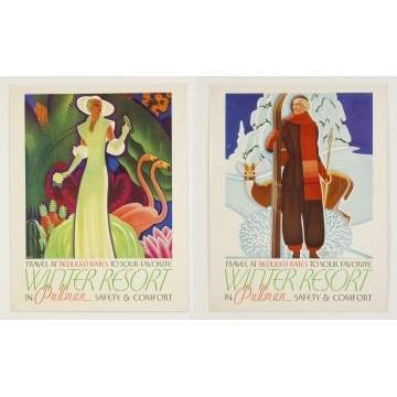 Two Winter Resort in Pullman Vintage Travel Posters