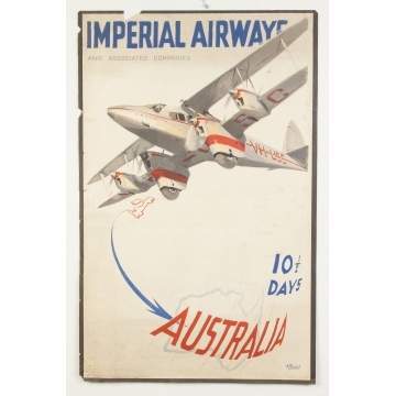 Imperial Airways & Associated Companies Vintage Travel Poster