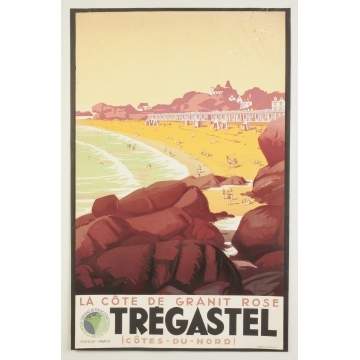 Tregastel Vintage Travel Poster 