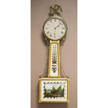 William Cummings, Roxbury, Mass. Mahogany Banjo Clock