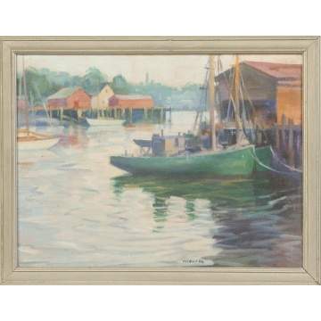 Clifford M. Ulp (Rochester NY, 1885-1958)  Mooring boats, Gloucester