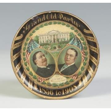 William Howard Taft & James Schoolcraft Sherman Tin Tip Tray