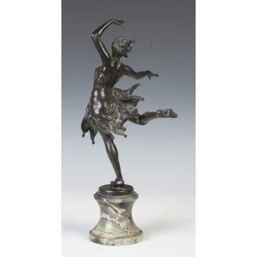 Leon Salat (French, Early 20th century) Art Deco Bronze Ballerina