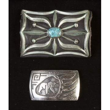 Navajo Silver & Turquoise Cuff & Belt Buckle