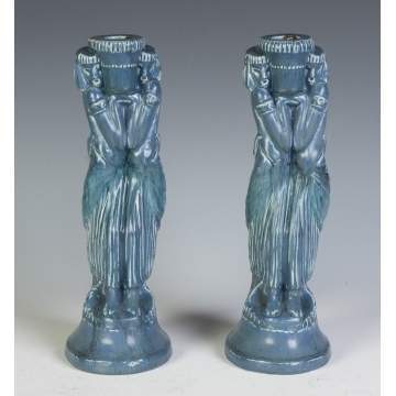 Pair of Rookwood Figural Candlesticks