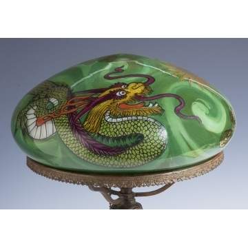 Handel Table Lamp with Reverse Painted Dragon