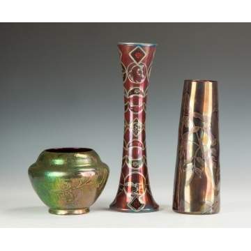 Three Pieces of Art Glass & Pottery