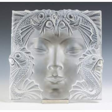 R. Lalique "The Mask" Frosted Glass Plaque