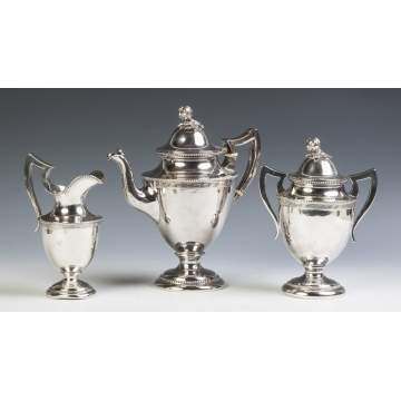 Jones, Shreve, Brown & Co., Boston, Three Piece Coin Silver Tea Set