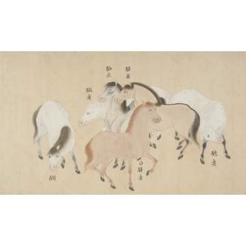 Chinese Watercolor of Horses