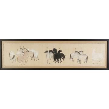 Chinese Watercolor of Horses