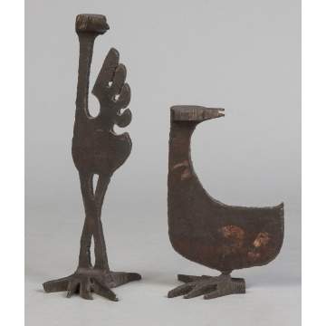 Albert Leon Wilson (Rochester, NY, 1920-1999) Two Sculpted Steel Stylized Bird Sculptures