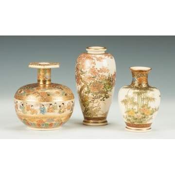 Three Japanese Satsuma Vases