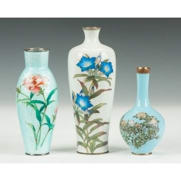 Three Japanese Cloisonné Vases