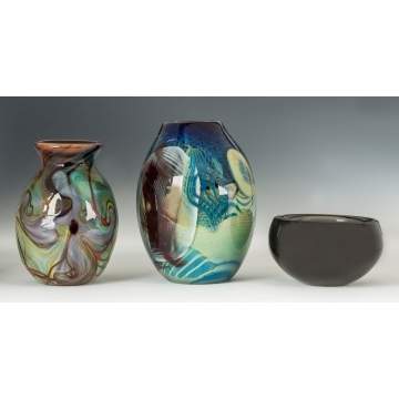 Contemporary Art Glass Vases & Orrefors Bowl