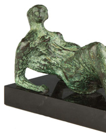 Bronze Sculpture Maquette for Draped Reclining Figure by Henry Moore
