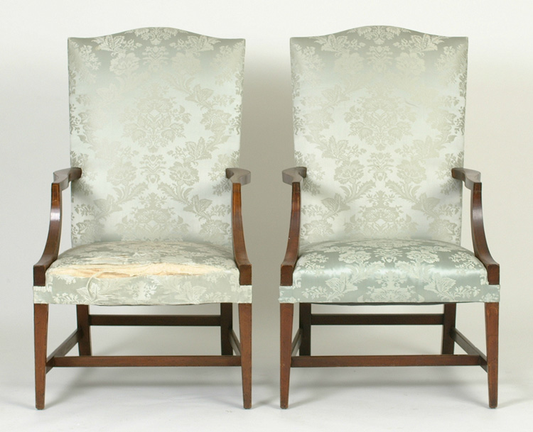 Sold at Auction: Federal Inlaid Mahogany Lolling Chair