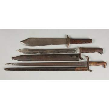 Group of Bayonets and Bowie Knife