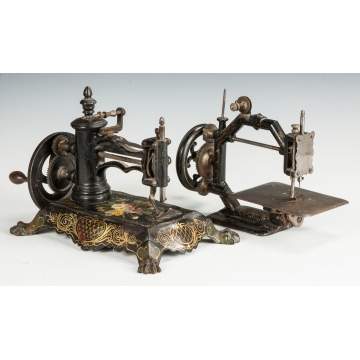 Two Hand Operated Cast Iron Sewing Machines