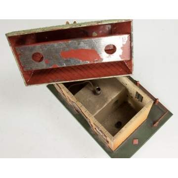 German Hand Painted Tin Train Station