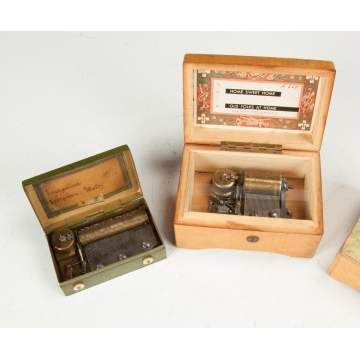 Three Miniature Music Boxes