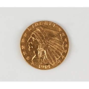 1914 Gold Two-and-a-half Dollar Indian Head Coin