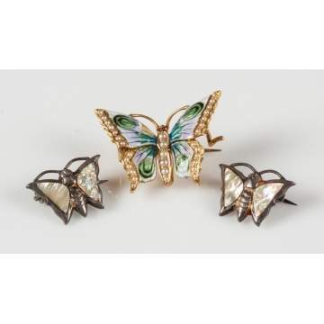 Vintage Butterfly Pins & Earrings