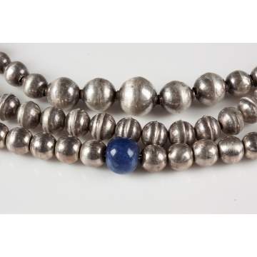 Three Silver Necklaces & Two Pair Silver Earrings