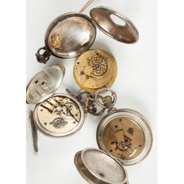 Three Silver Pocket Watches